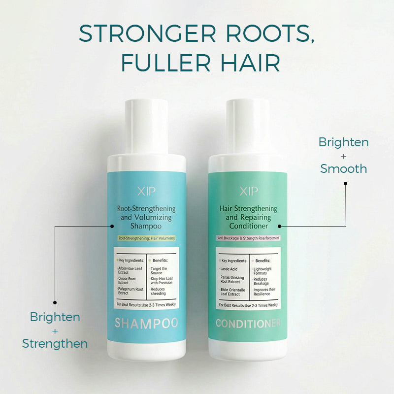 Root-Strengthening and Volumizing Shampoo and Hair Strengthening and Repairing Conditioner Set